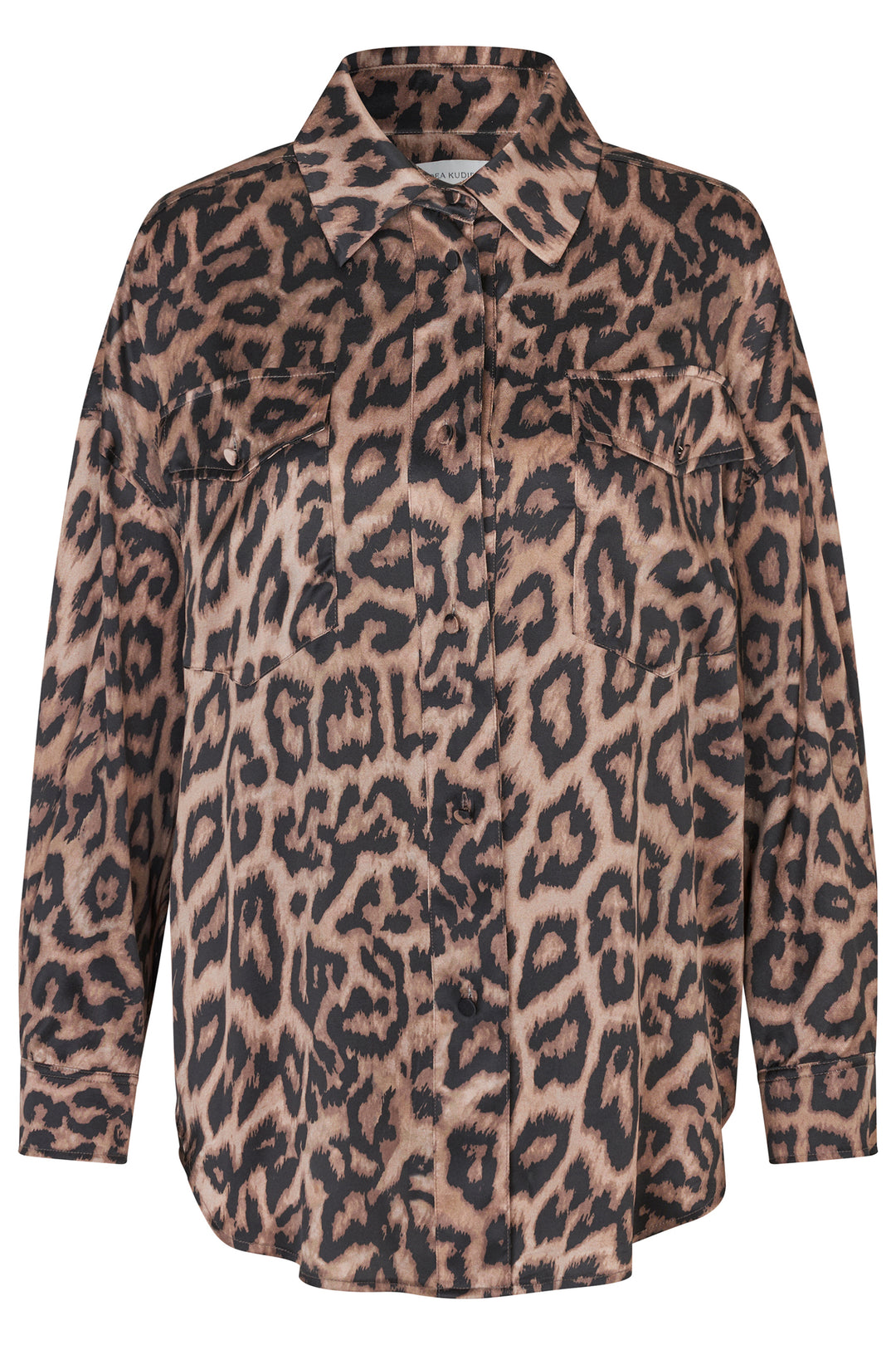 Dea Kudibal KammaDEA Brown Animal Print Silk Shirt 1750725 5888 - Olivia Grace Fashion