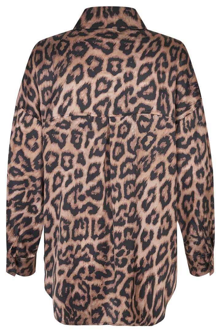Dea Kudibal KammaDEA Brown Animal Print Silk Shirt 1750725 5888 - Olivia Grace Fashion