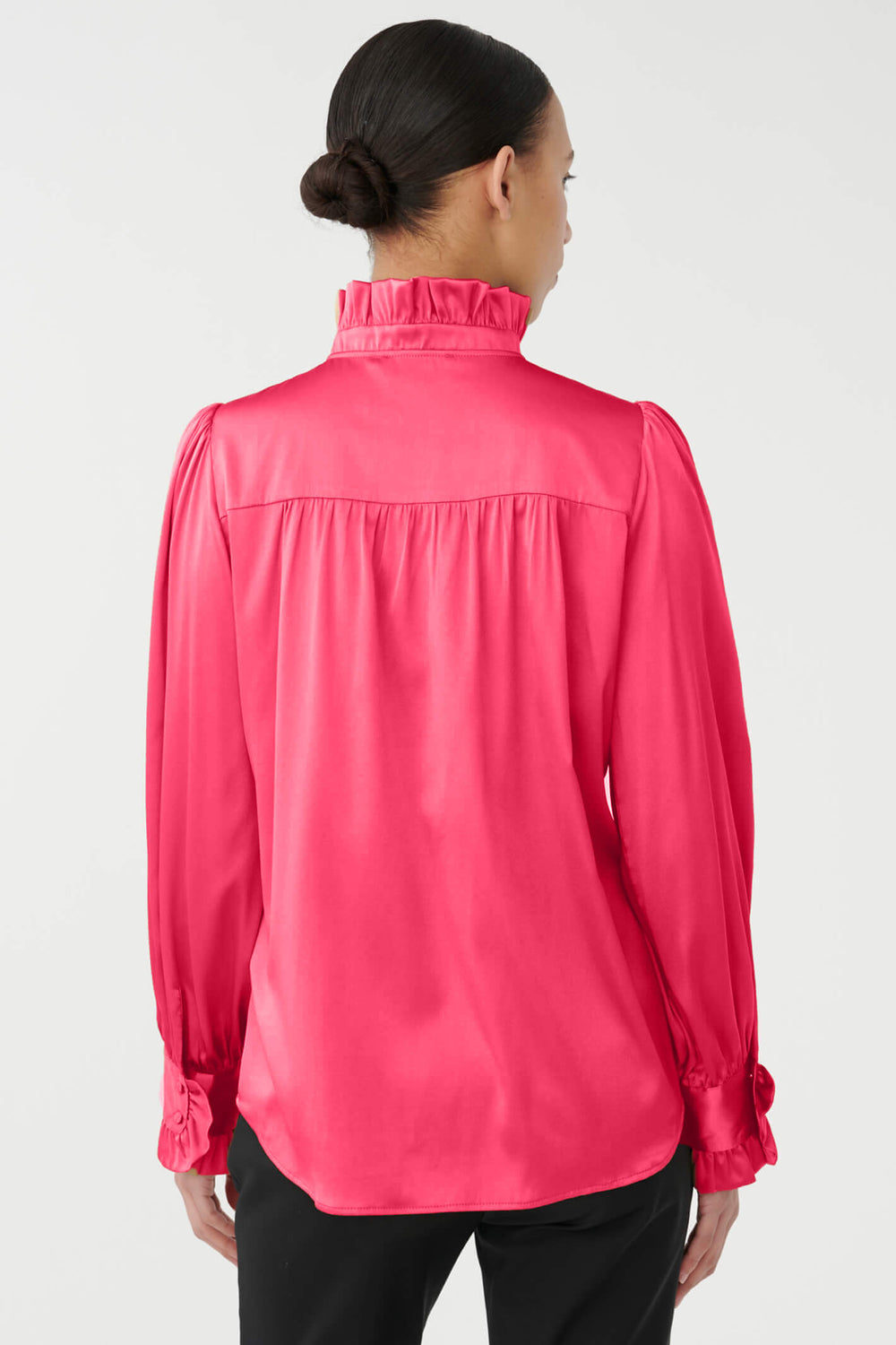 Dea Kudibal Merle 1101023 Fiery Rose Pink Silk Ruffle Blouse - Olivia Grace Fashion
