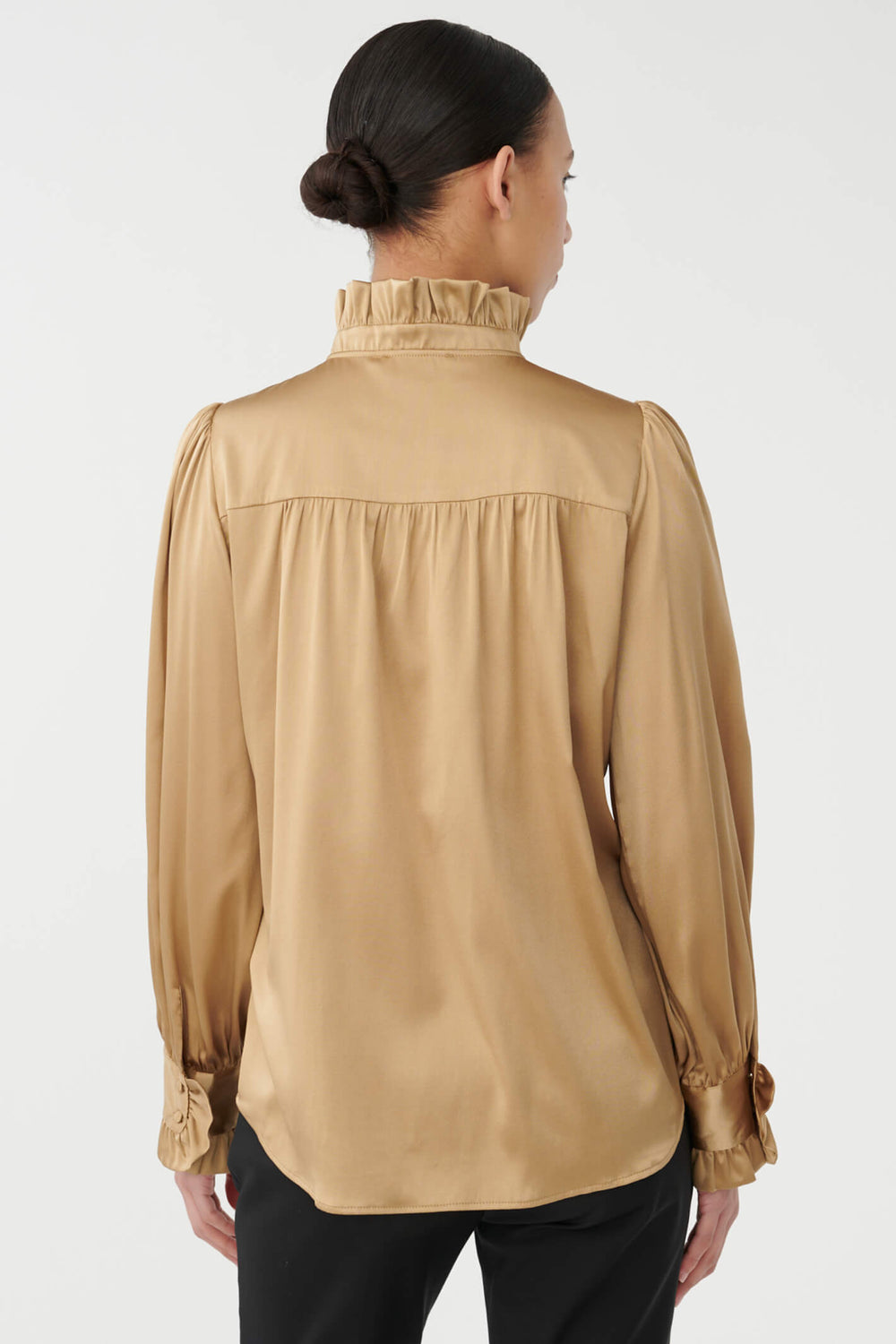 Dea Kudibal Merle 1101023 Zest Gold Silk Ruffle Blouse - Olivia Grace Fashion