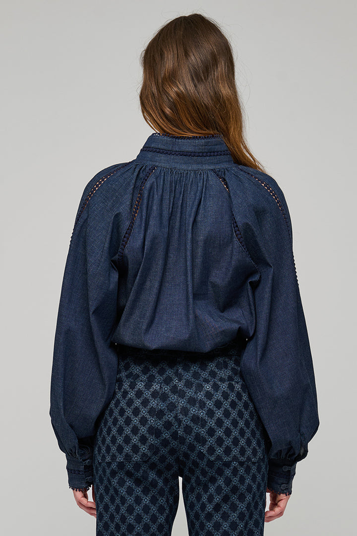 Dea Kudibal MoniaDEA Chambray Blue Denim Blouse at Olivia Grace Fashion