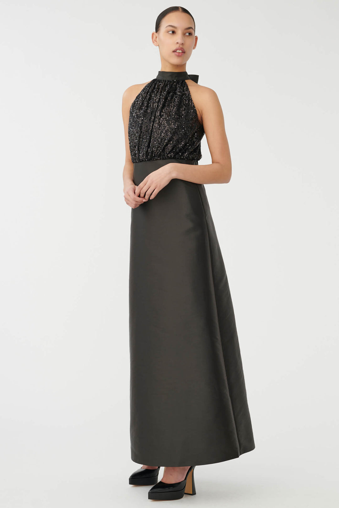 Dea Kudibal Monrie 0141023 Black Halter Neck Long Evening Dress - Olivia Grace Fashion