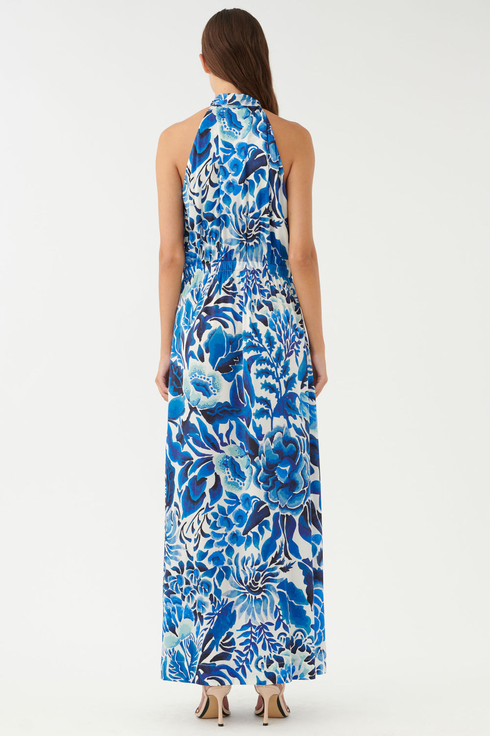 Dea Kudibal Nattiedea 1800124 5761 Magana Optical Blue Print Silk Dress - Olivia Grace Fashion