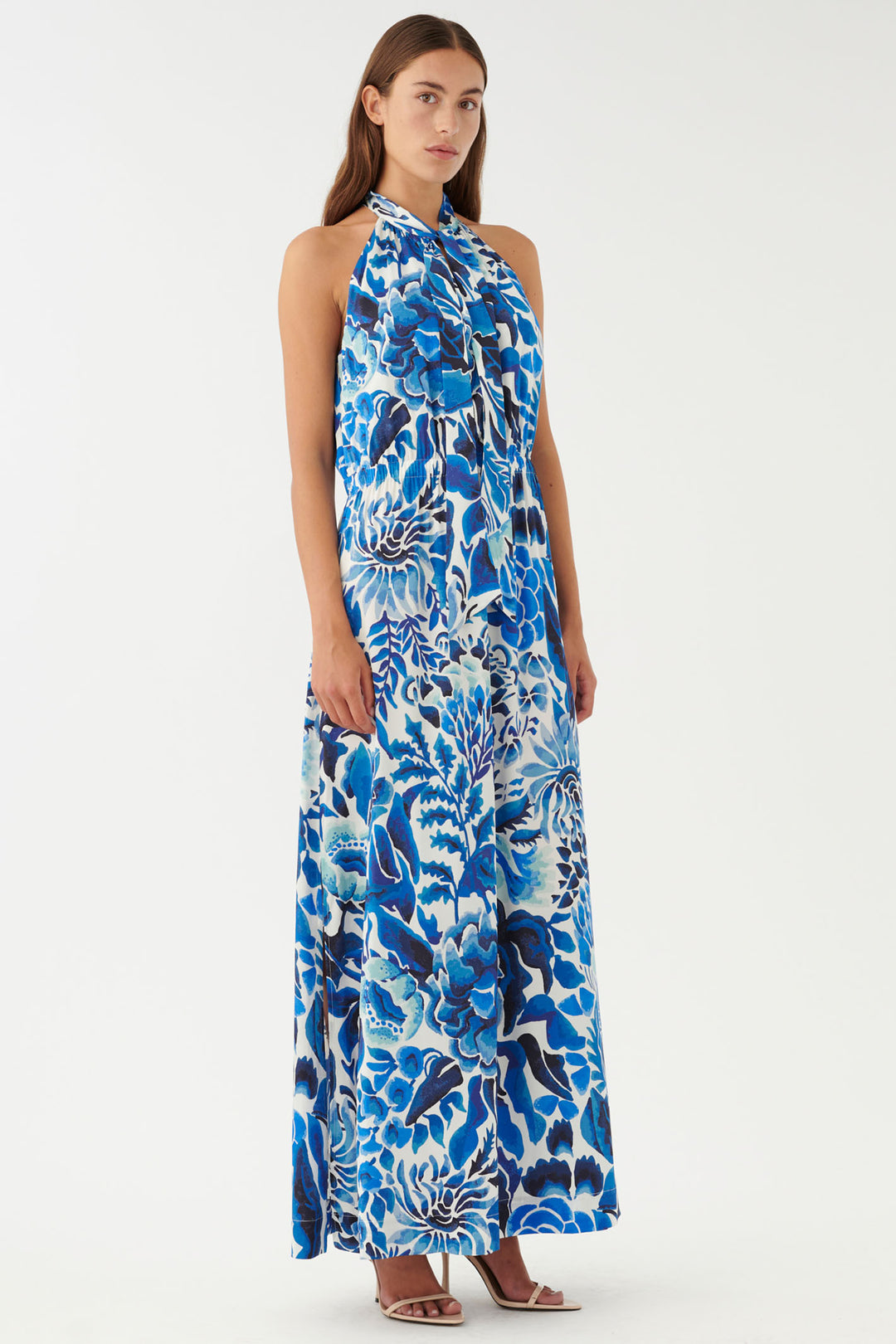 Dea Kudibal Nattiedea 1800124 5761 Magana Optical Blue Print Silk Dress - Olivia Grace Fashion