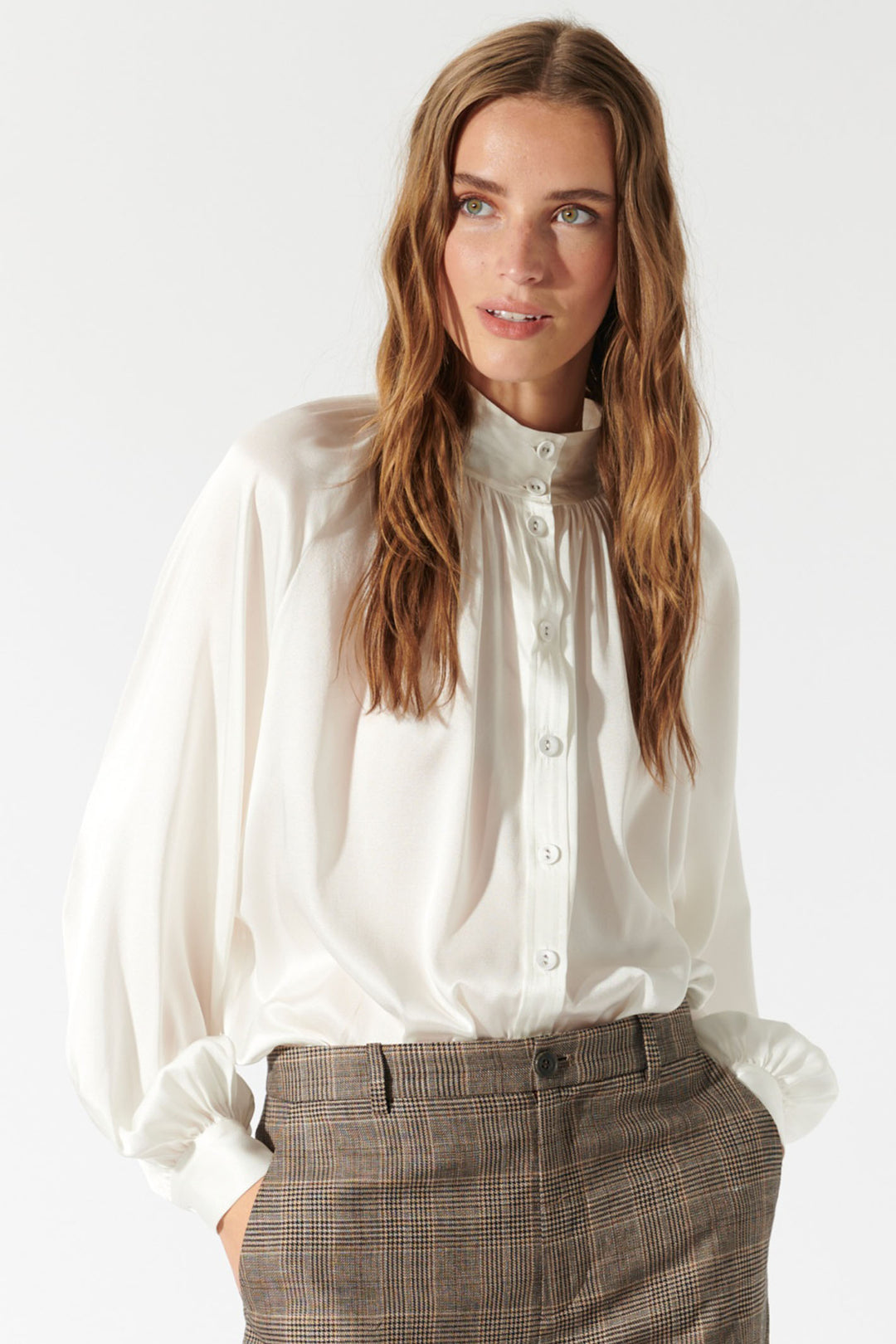Olivia Wrap Blouse in Natural Olivia Wrap Blouse in Natural