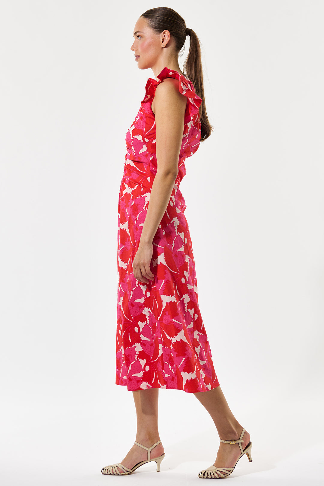Dea Kudibal OfeliaDEA Hazel Berry Red Print Gathered Dress 0560126 5938