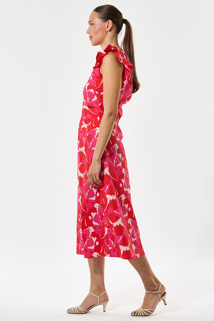 Dea Kudibal OfeliaDEA Hazel Berry Red Print Gathered Dress 0560126 5938