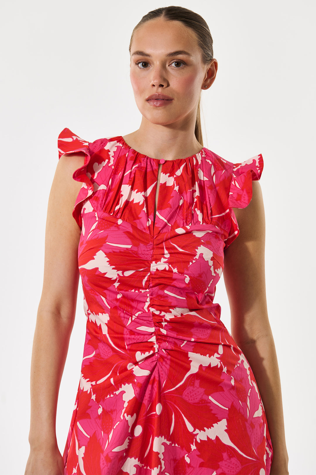 Dea Kudibal OfeliaDEA Hazel Berry Red Print Gathered Dress 0560126 5938