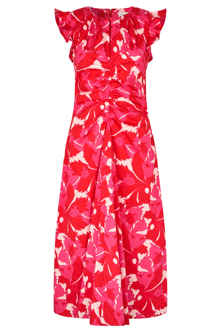 Dea Kudibal OfeliaDEA Hazel Berry Red Print Gathered Dress 0560126 5938