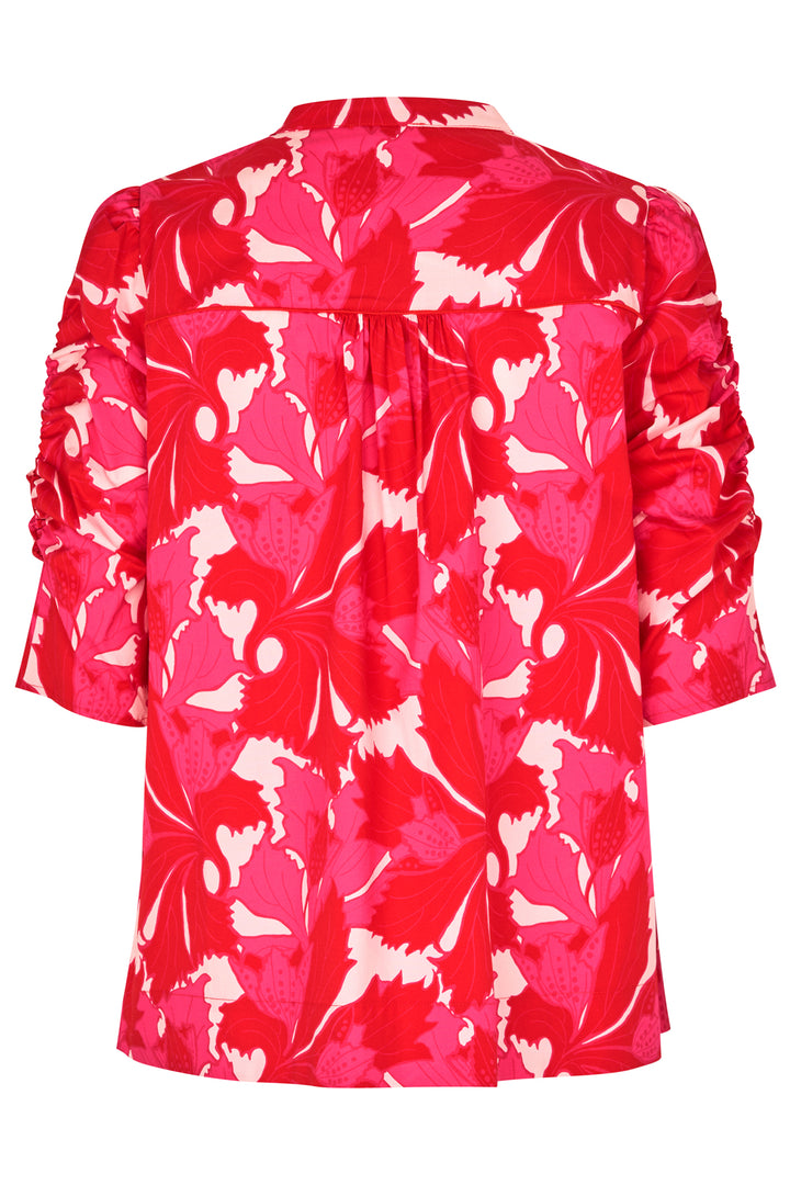 Dea Kudibal RafaelaDEA Hazel Berry Red Print Gathered Sleeve Blouse 0530126 5938