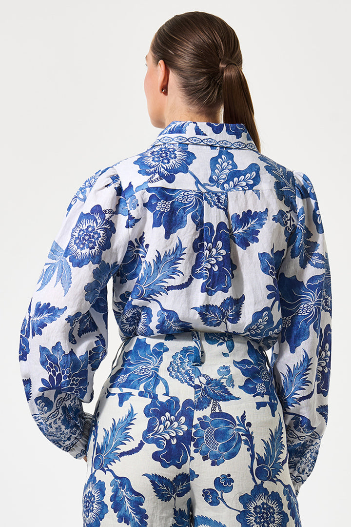 Dea Kudibal SiomaDEA Blossoming Blue Balloon Sleeve Shirt 1300126 5966