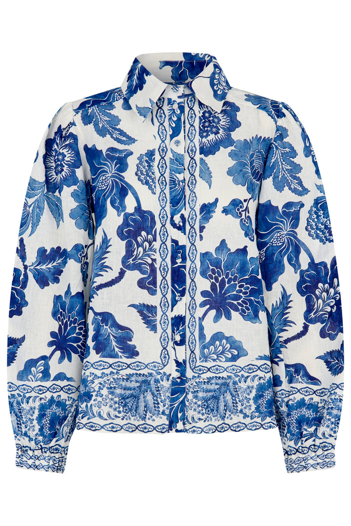 Dea Kudibal SiomaDEA Blossoming Blue Balloon Sleeve Shirt 1300126 5966