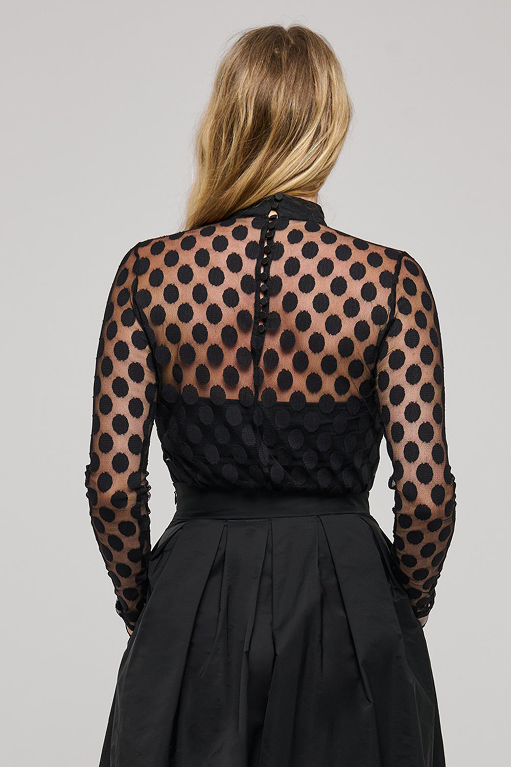 Dea Kudibal VivienneDEA Black Dot Sheer Top 0501026, back view