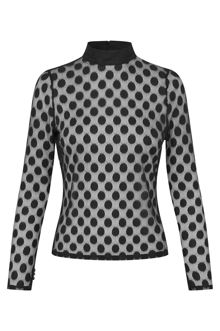 Dea Kudibal VivienneDEA Black Dot Sheer Top 0501026, front packshot