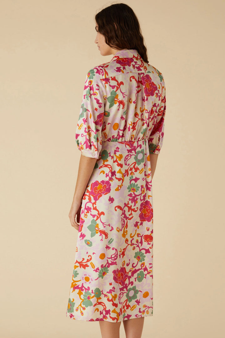 Emme Aereo 2415221141200 Cream Floral Print Dress - Olivia Grace Fashion