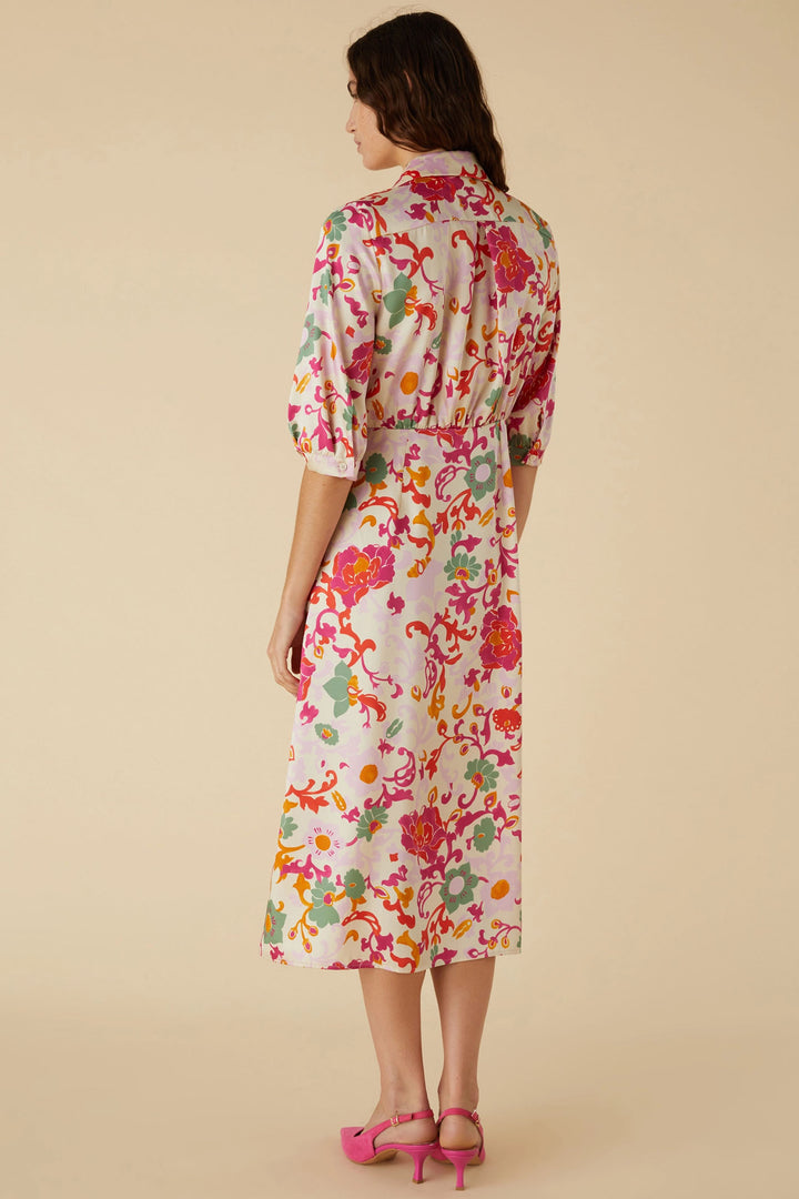 Emme Aereo 2415221141200 Cream Floral Print Dress - Olivia Grace Fashion