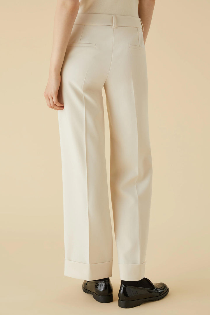 Emme Bologna 2351361238200 Cream Trousers - Olivia Grace Fashion