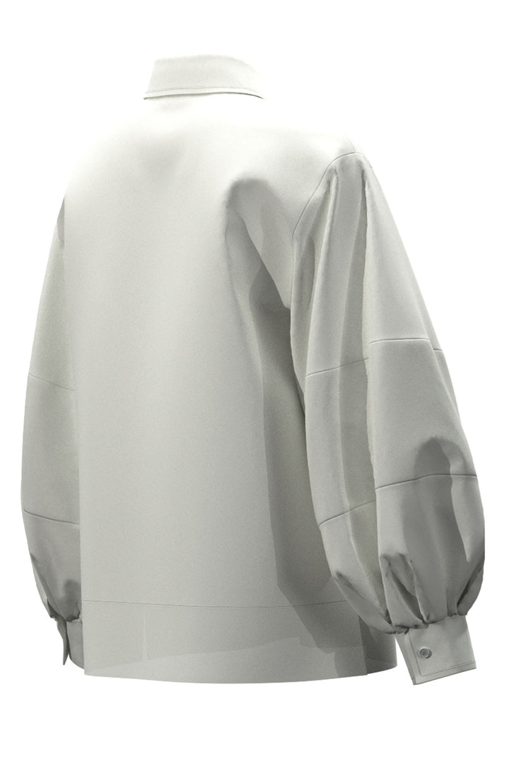 Emme Ciad 2415111141200 Optical White Puff Sleeve Shirt - Olivia Grace Fashion