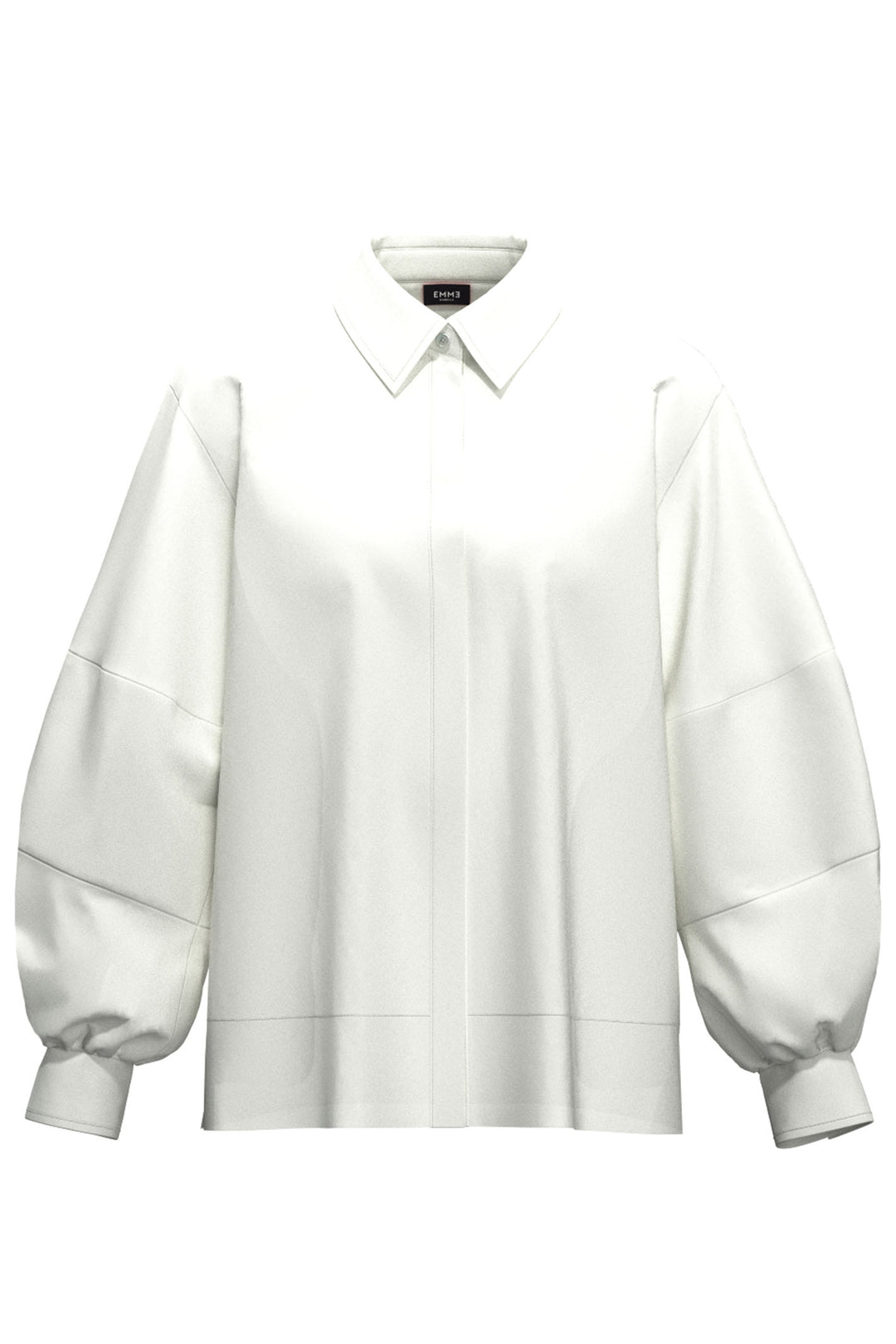 Emme Ciad 2415111141200 Optical White Puff Sleeve Shirt - Olivia Grace Fashion