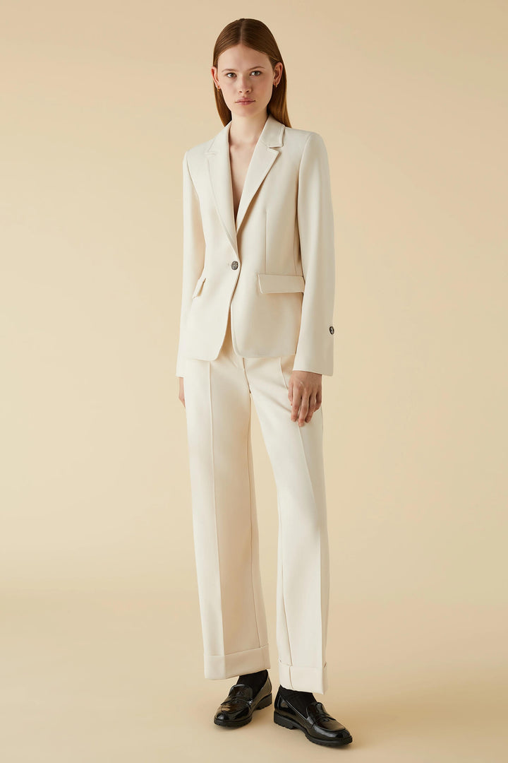 Emme Dea 2350460538200 Cream One Button Jacket - Olivia Grace Fashion