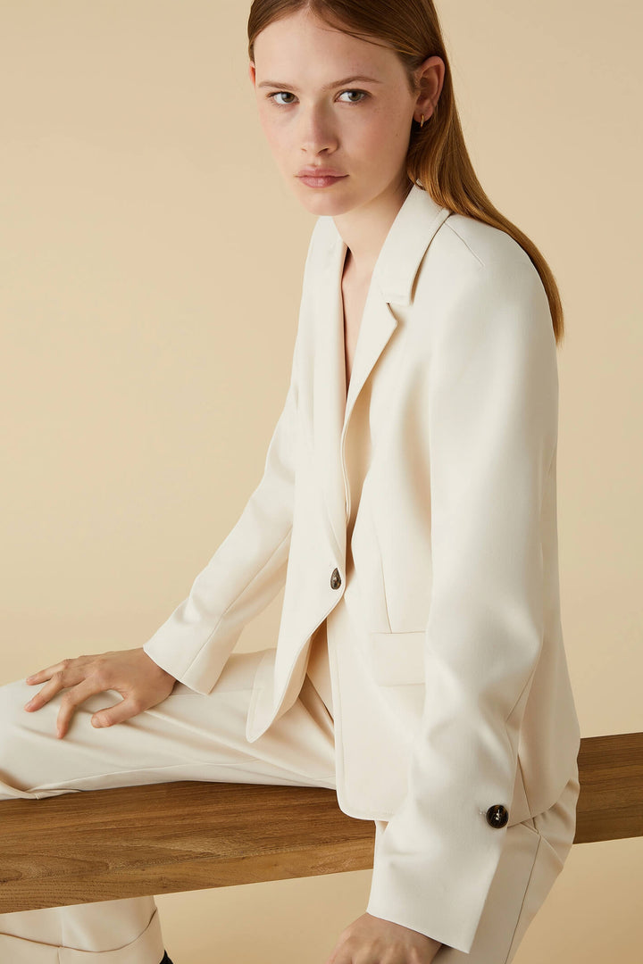 Emme Dea 2350460538200 Cream One Button Jacket - Olivia Grace Fashion