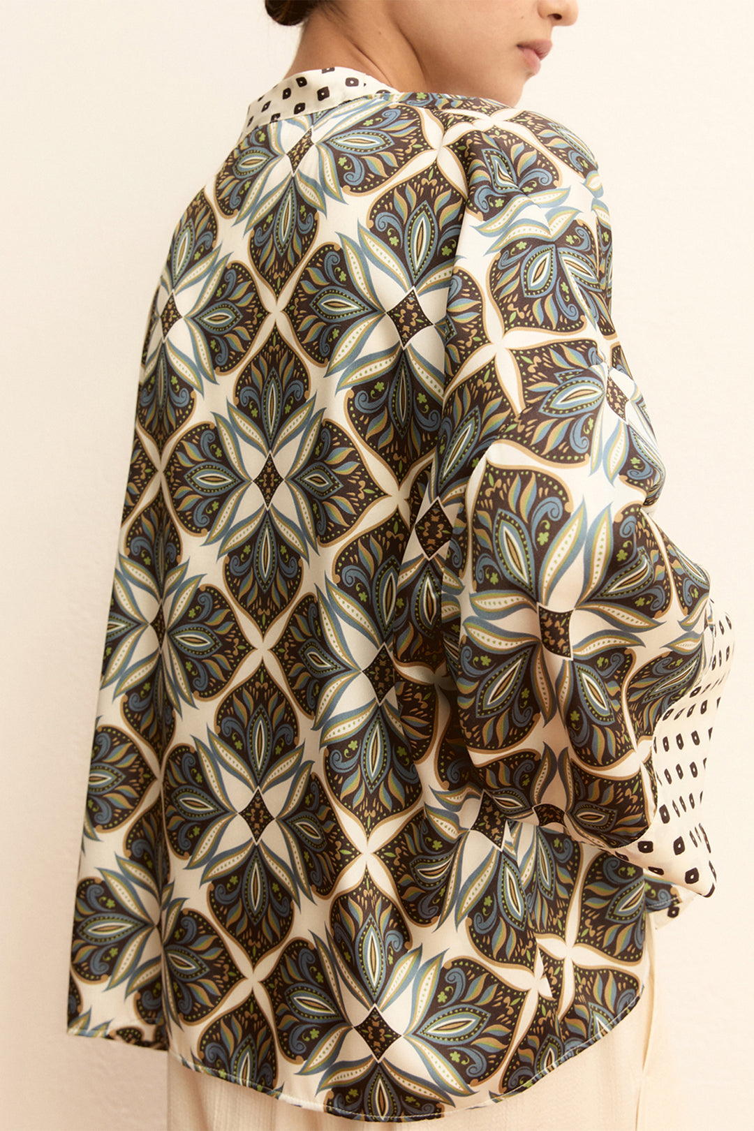Emme EMMATOLLO Wool White Print Twill Kimono 2615191041200