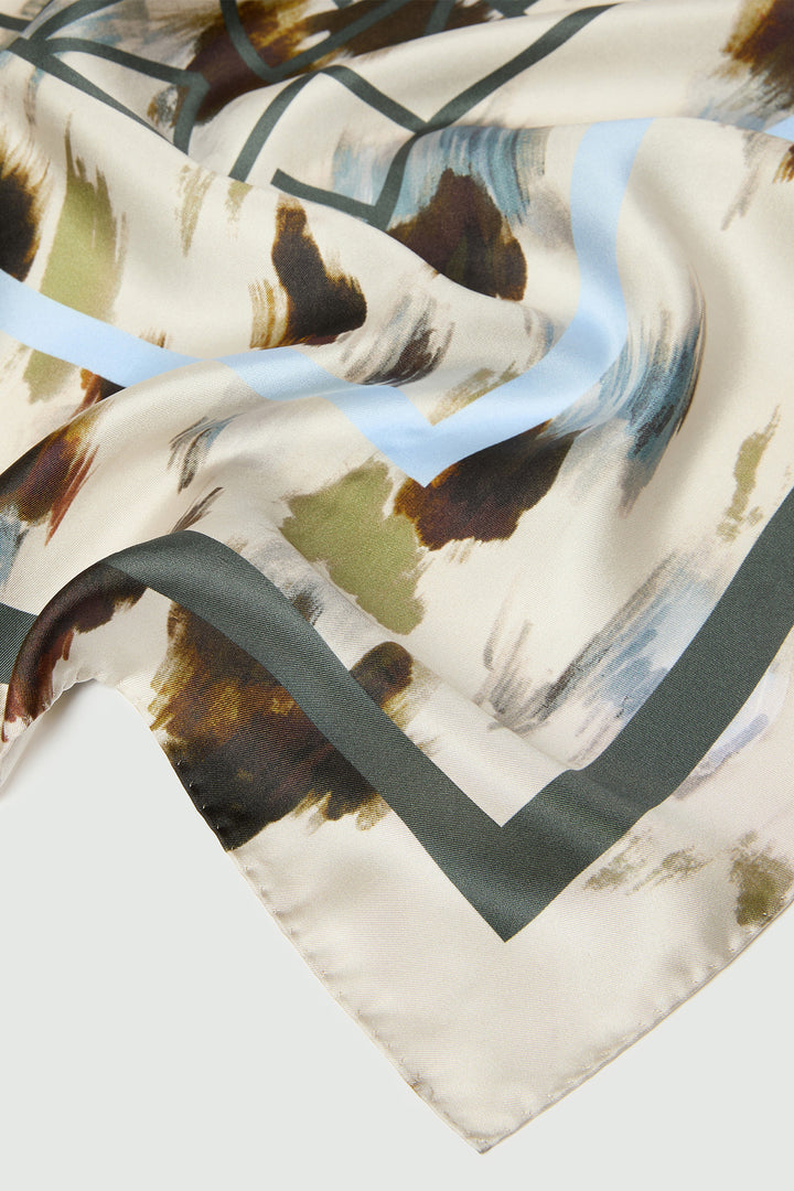 Emme EMMCAMPO Cream Silk Twill Scarf - Olivia Grace Fashion