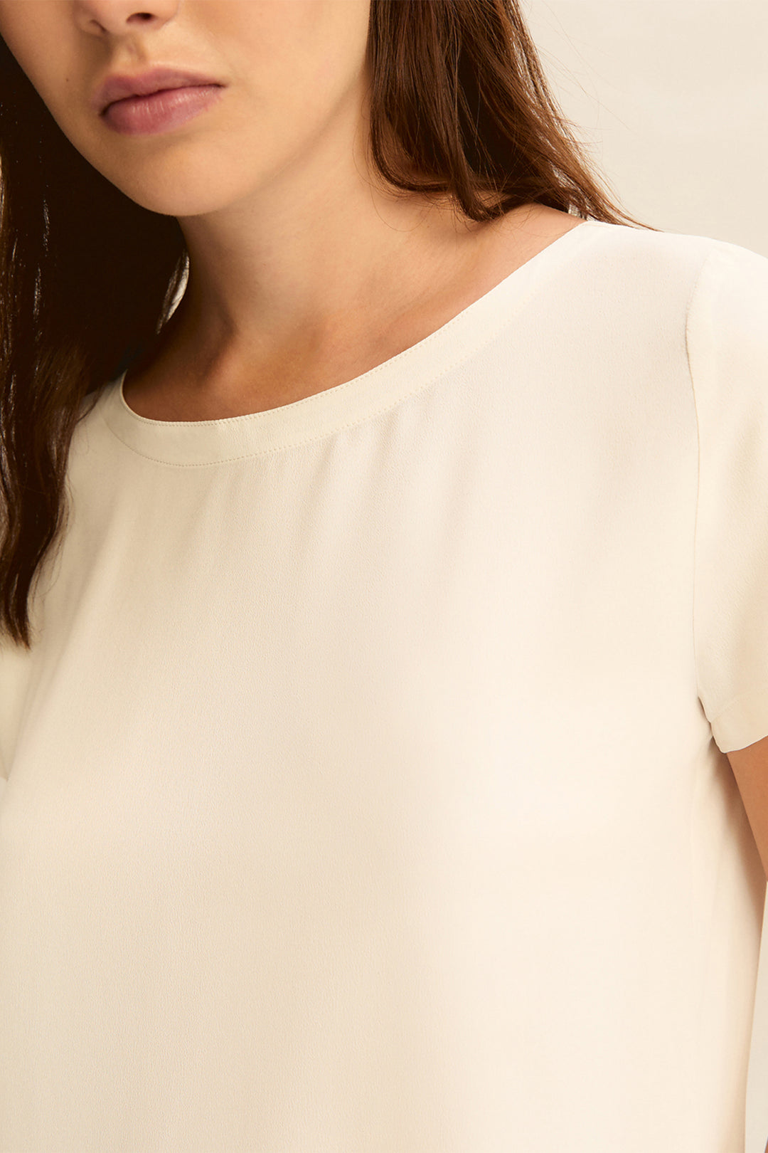 Emme EMMCARTONE Wool White Crepe De Chine Top 2615111021200