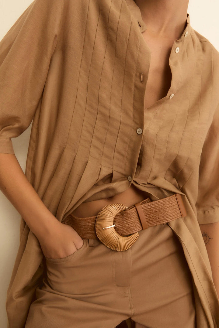 Emme EMMFATA Tobacco Brown Raffia Belt 2615501012200