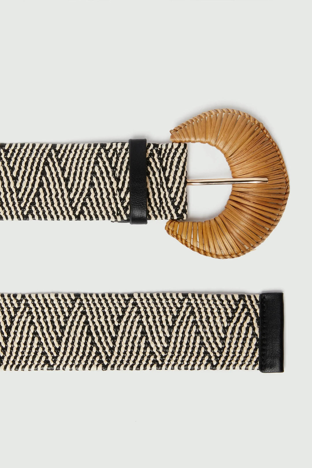 Emme EMMFATA White Black Stretch Raffia Belt 2615501012200
