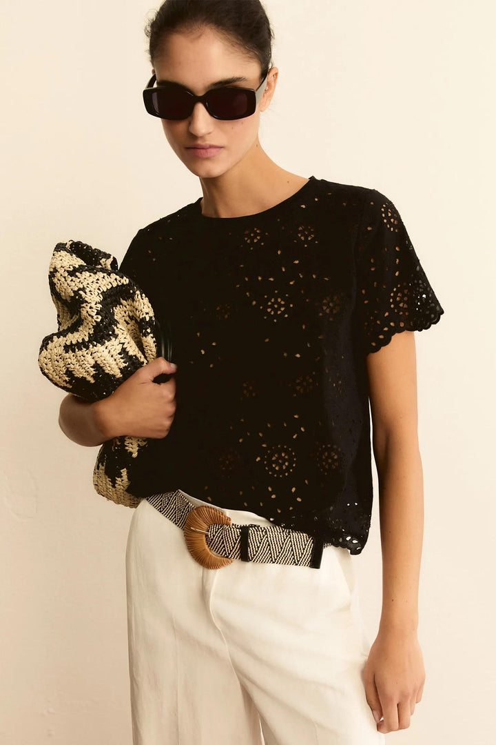 Emme EMMFATA White Black Stretch Raffia Belt 2615501012200