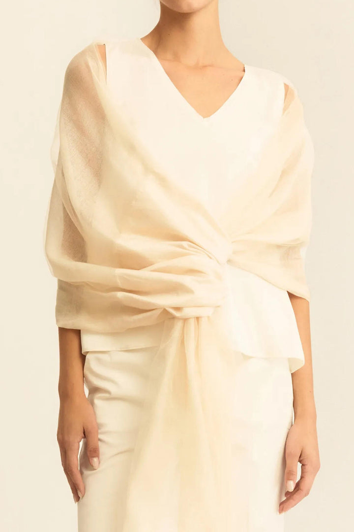 Emme EMMFILTRO Ecru Silk Blend Organza Stole 2615541022200