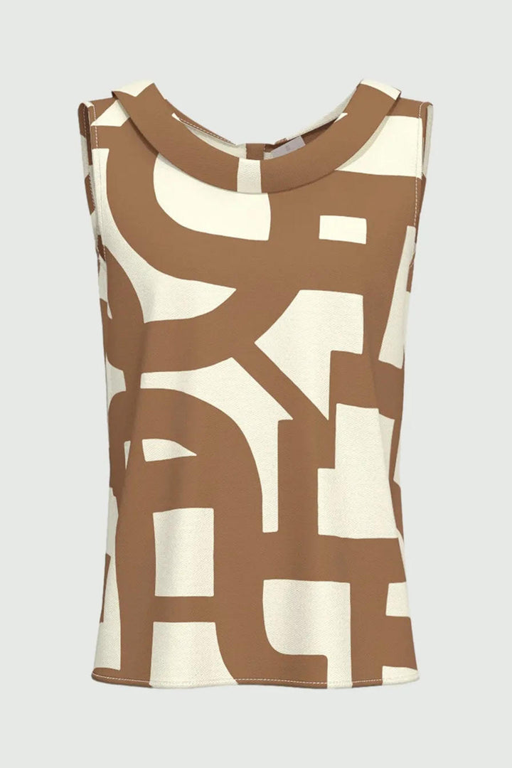 Emme EMMGOMMOSO Turtledove Brown Print Sleeveless Top 2615161142200