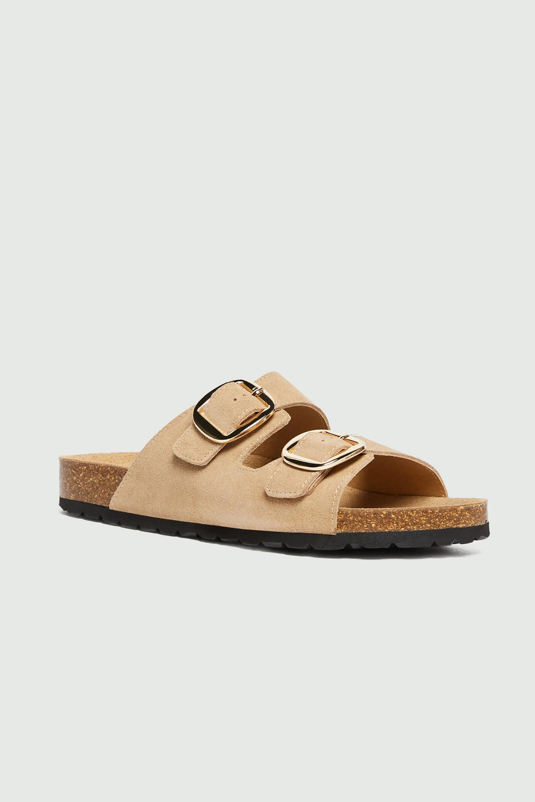 Emme EMMPANIA Beige Suede Cork-Soled Sandals