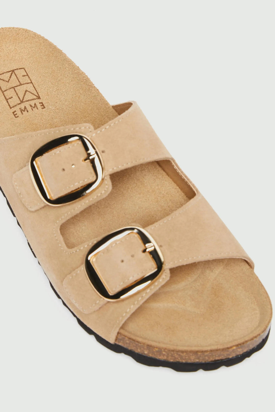 Emme EMMPANIA Beige Suede Cork-Soled Sandals