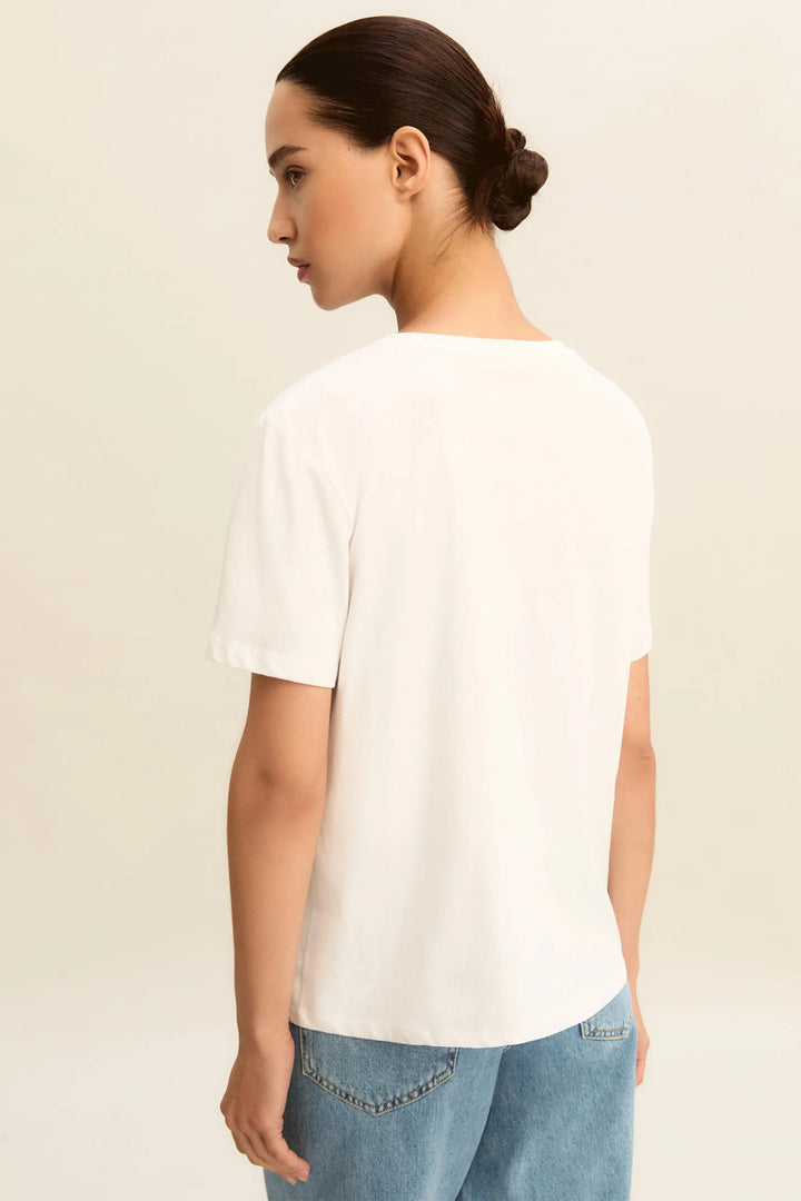 Emme EMMRACCONTO Navy Geometric Print Cotton T-Shirt