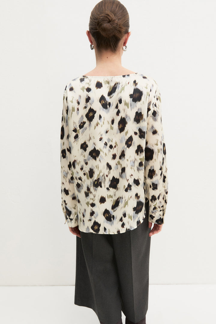 Emme EMMREGNO Wool White Printed Twill Shirt