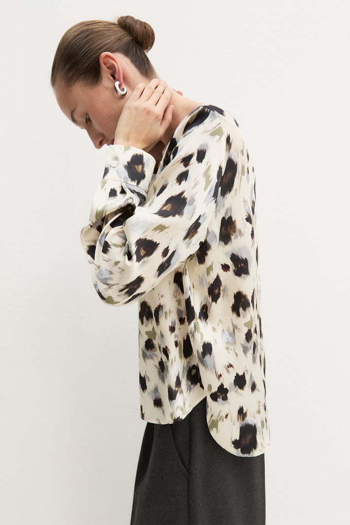 Emme EMMREGNO Wool White Printed Twill Shirt