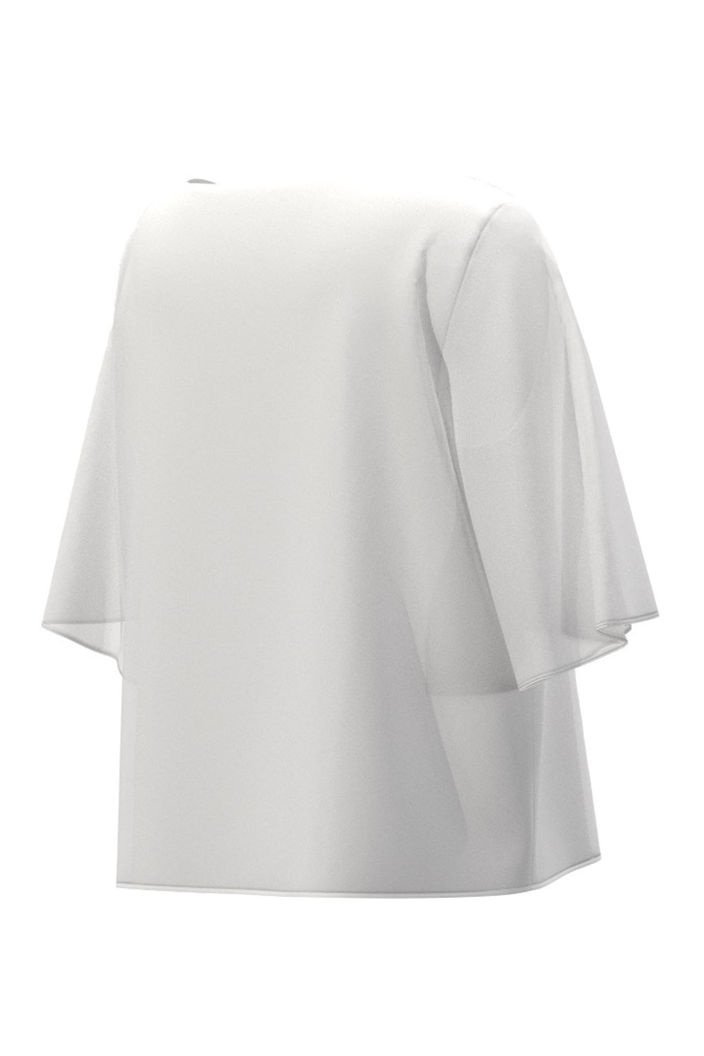 Emme Fleur 2415111162200 White Waterfall Sleeve Top - Olivia Grace Fashion