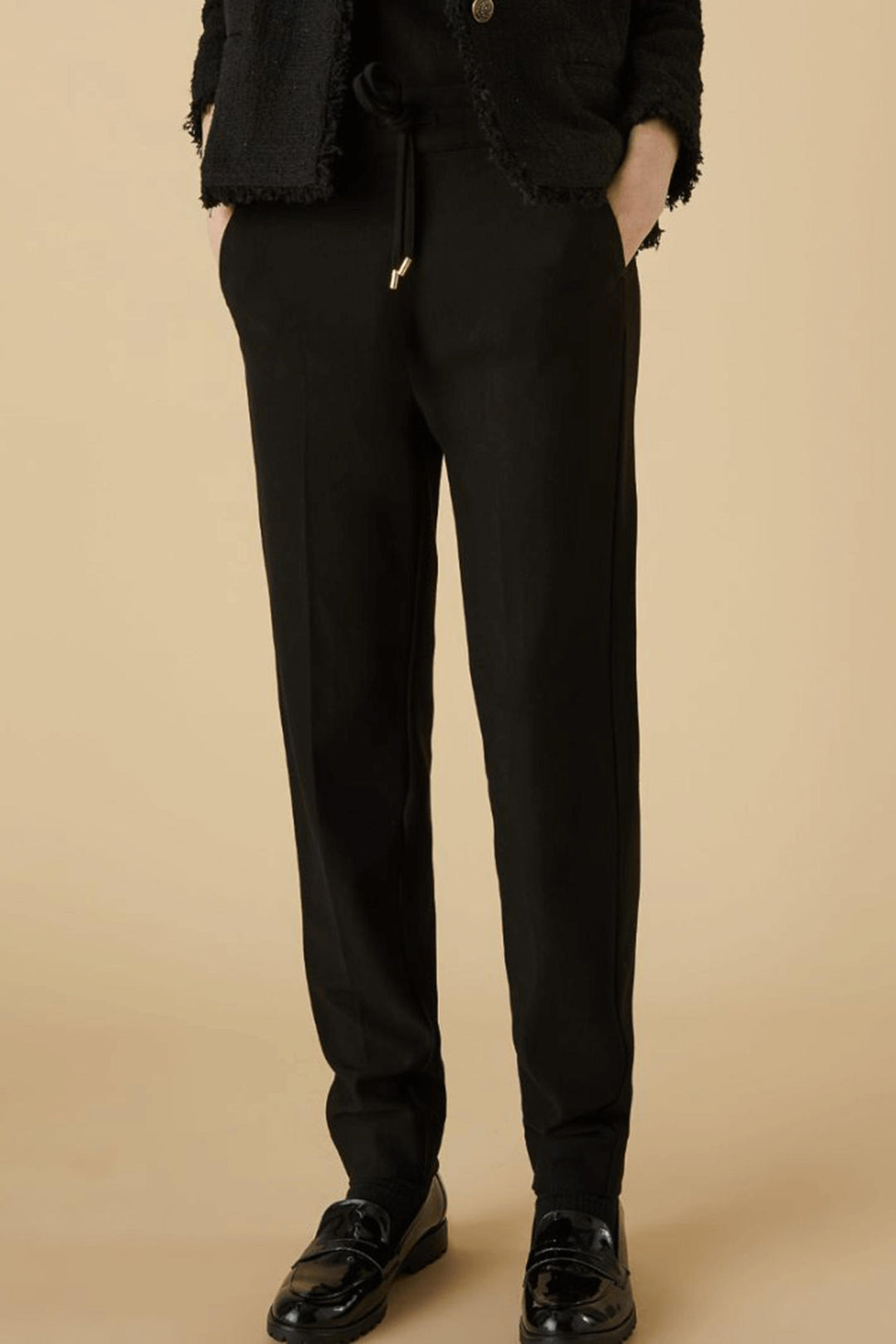 Emme Joice 2357860438200 Black Jersey Trousers - Olivia Grace Fashion