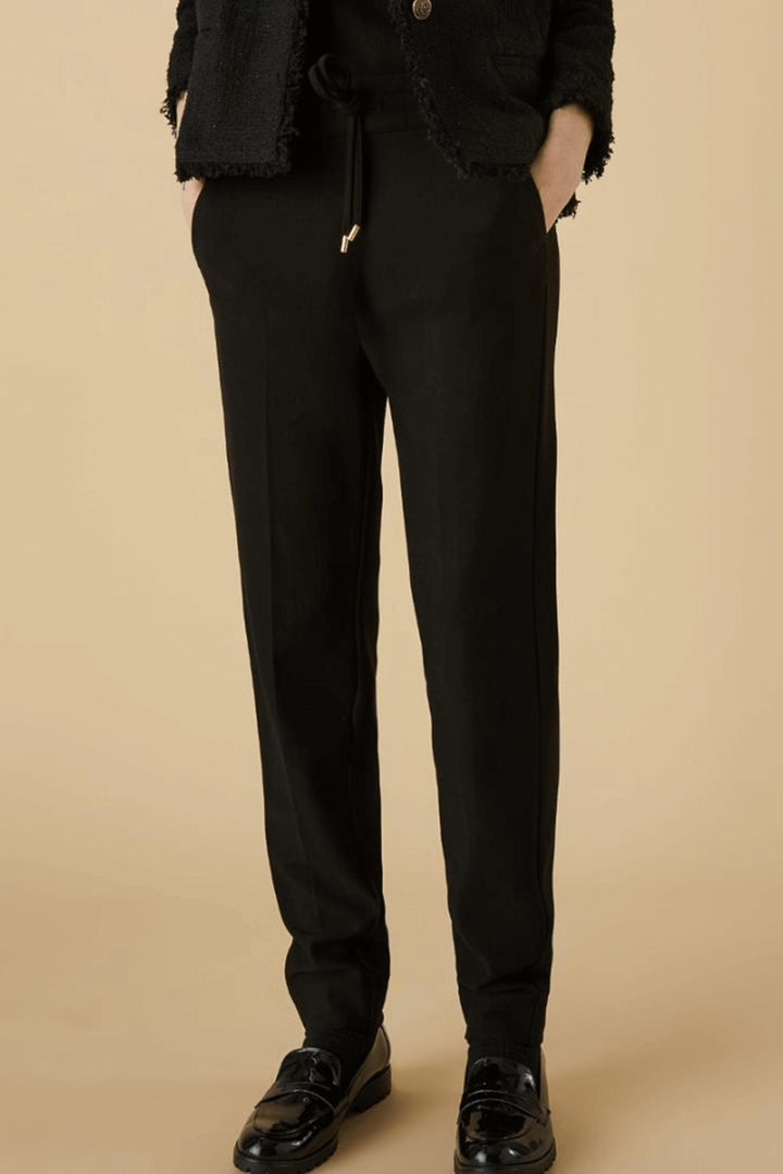 Emme Joice 2357860438200 Black Jersey Trousers - Olivia Grace Fashion