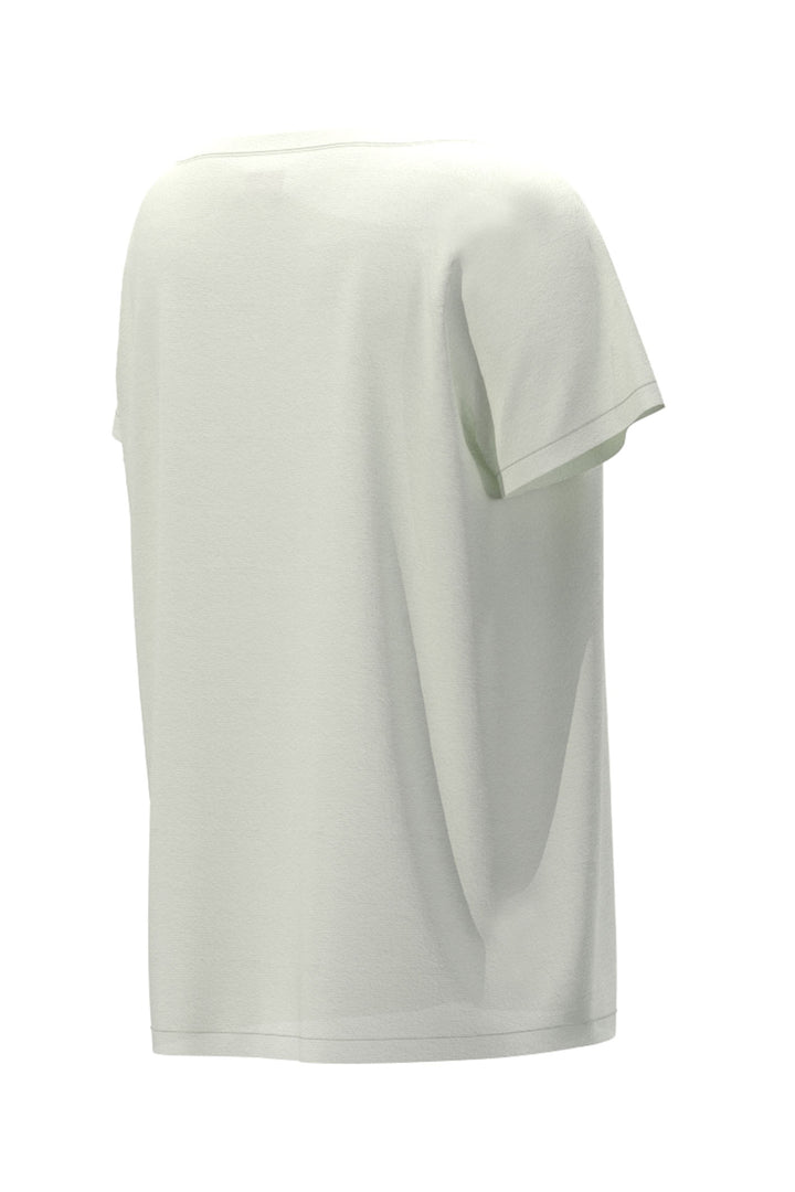 Emme Macigno 2415111011200 White Silk Mix Short Sleeved Top - Olivia Grace Fashion