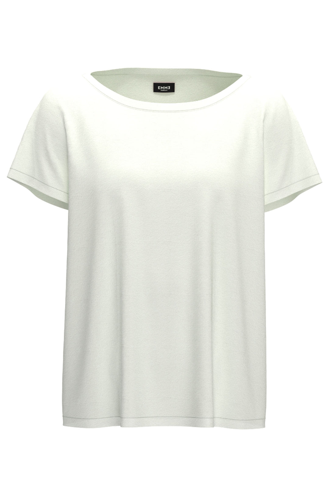 Emme Macigno 2415111011200 White Silk Mix Short Sleeved Top - Olivia Grace Fashion