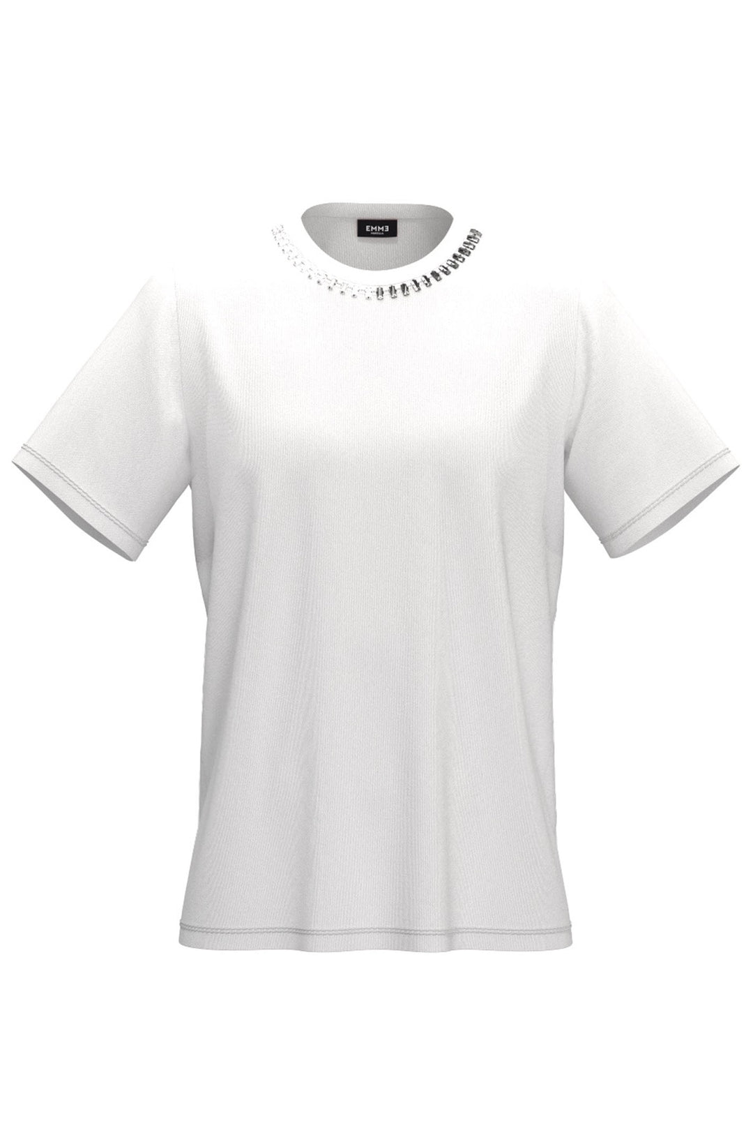 Emme Ordine 2415971052200 White T-Shirt - Olivia Grace Fashion