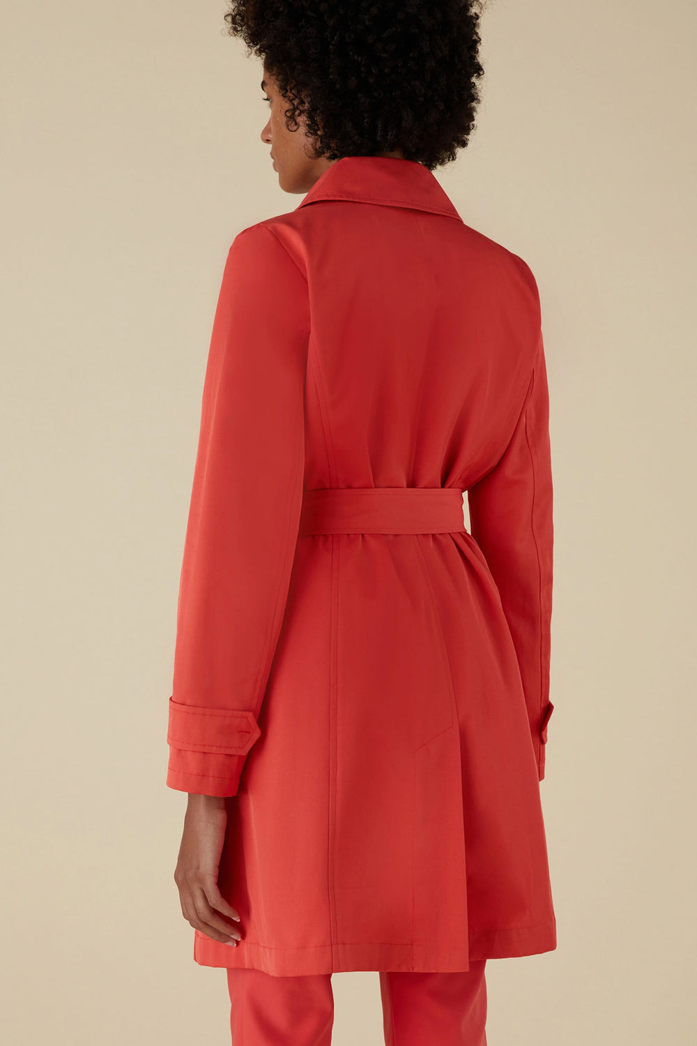 Emme Regular 2415021041200 Coral Raincoat With Matching Belt - Olivia Grace Fashion