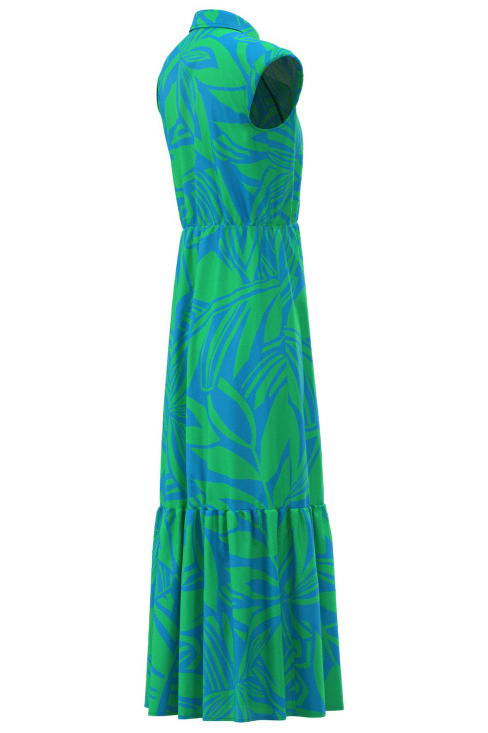 Emme Timbro 2415221352200 Turquoise Print Cap Sleeve Shirt Dress - Olivia Grace Fashion