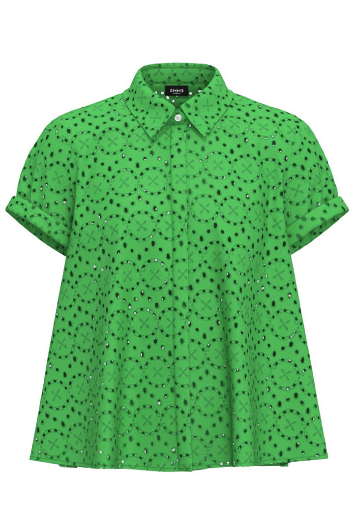 Emme Tiro 2415111102200 Emerald Green Lace Cotton Blouse - Olivia Grace Fashion