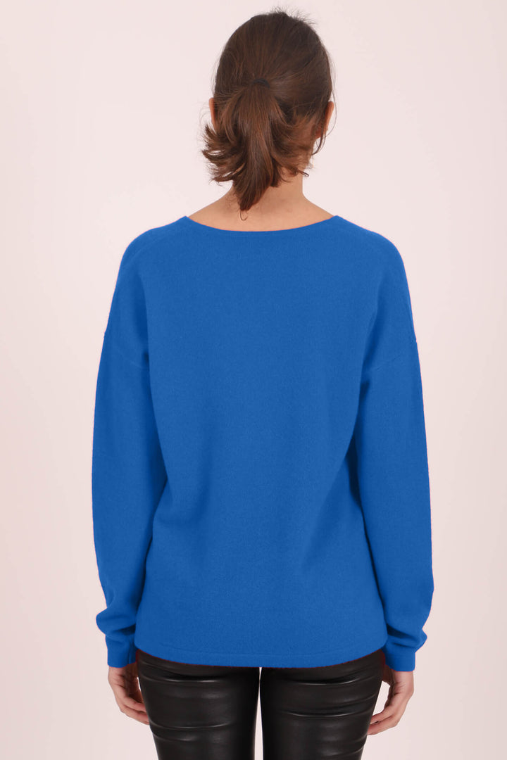 Estheme H537C 1247 Maya Blue V Neck Jumper