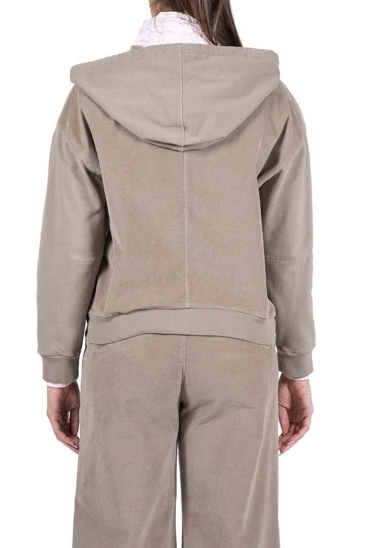 European Culture Pine Bark Brown Sweatshirt 48YU--0038-1313, back view