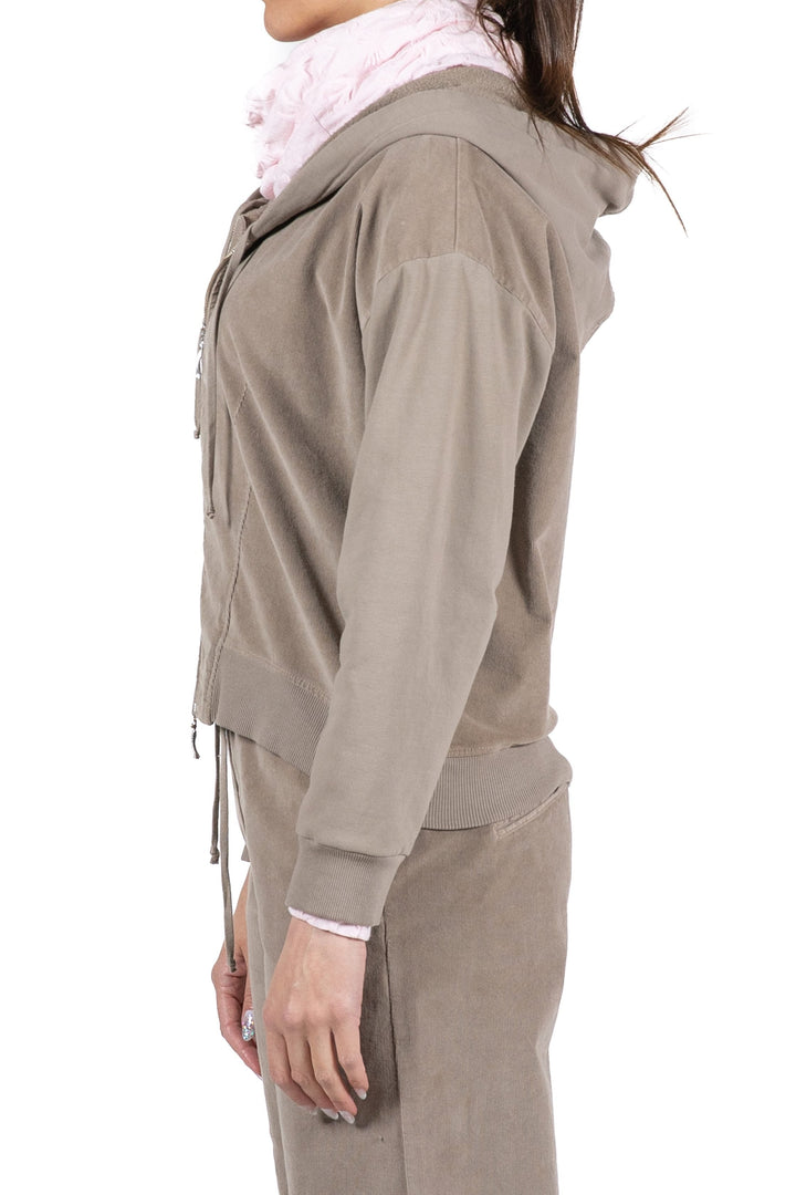 European Culture Pine Bark Brown Sweatshirt 48YU--0038-1313, side view